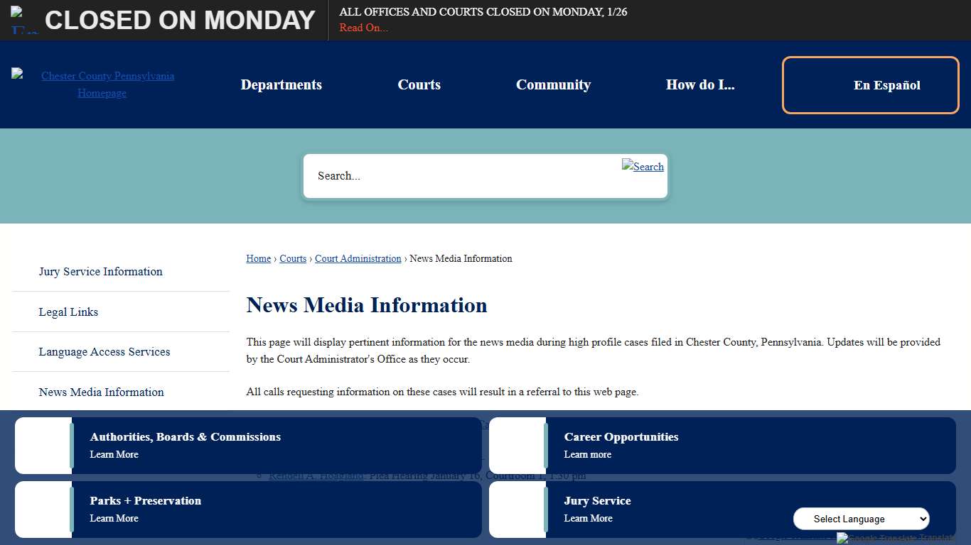 News Media Information Chester County, PA - Official Website